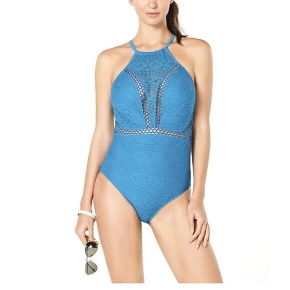 Hula Honey Junior's Diamond Crochet One Piece Swimsuit Medium‎ NWT - Picture 1 of 5